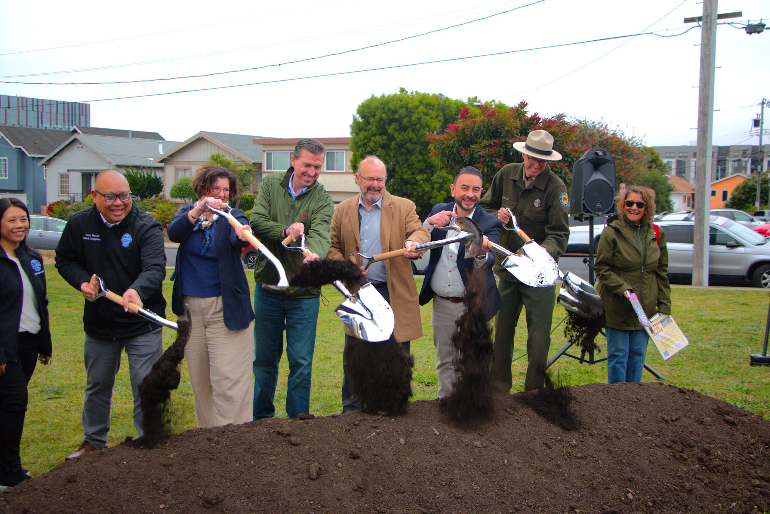 City of South San Francisco Representatives at Groundbreaking Ceremony for Linden Park